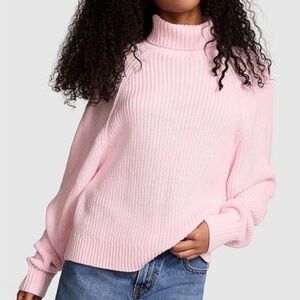 PINK Victoria's Secret Light Pink Cowl Neck Sweater